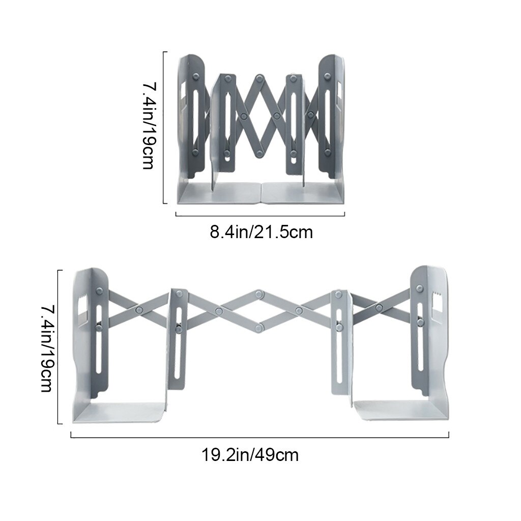 Retractable Desktop Book Organizer Storage Rack Office Document Textbook Shelf Bookcases