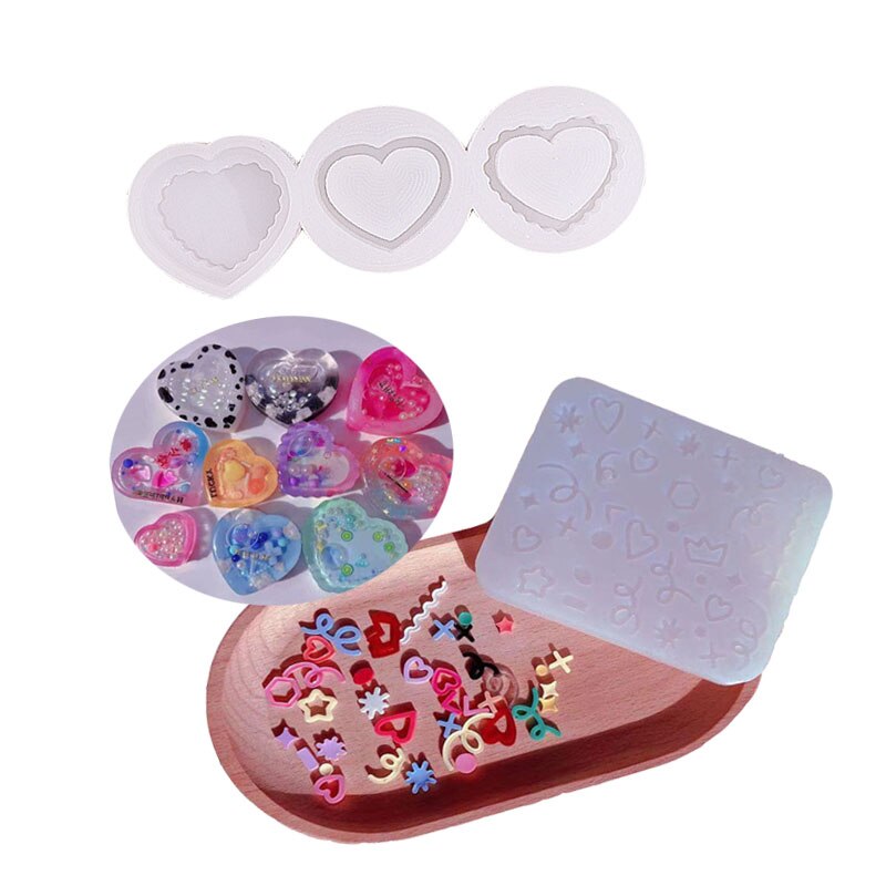 Lille bar shaker fyld diy resin heart shakers charms epoxy resin smykker tilbehør vedhængsforme håndlavede