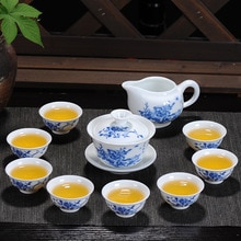 Keramische thee cups wit porselein blauw en wit porselein thee cups bedekt met huishoudelijke leisure cups