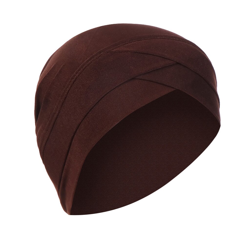 Women Solid India Hat Muslim Ruffle Cancer Chemo Beanie Turban Wrap Scarf Cap Ruffle Femme Scarf Cap Islamic Head Cover Hair