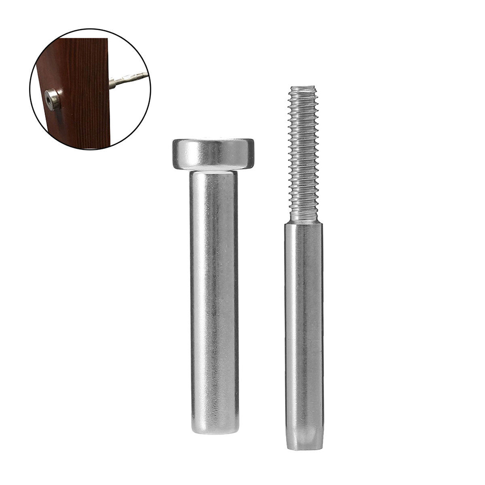 5PCS Stainless Steel Invisible Receiver Stud Swage End Fitting Cable Threaded Stud Terminal For 1/8" Cable Railing