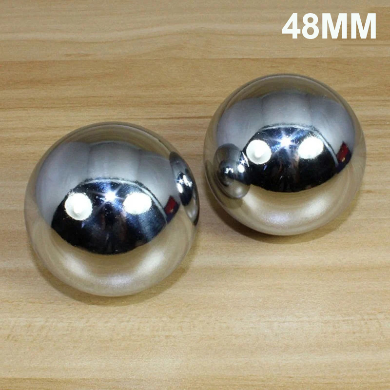 Bola de masaje de manos para relajación del estrés, cuidado de la salud chino para cromo plateado como bola de hierro hueca sólida para Fitness, 2 uds.: Castaño