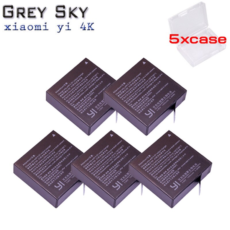 Batería de 1400mAh para Xiaomi Original Yi II Xiami yi 4k baterías + LED USB 3 ranuras cargador para Xiaoyi Yi Lite Cámara de Acción: 5 battery