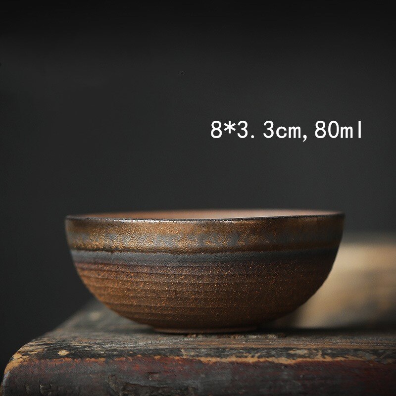 Japanese Style Gilt Ceramic Tea Cup Teaware Kung Fu Tea Set Cup Retro Home Tea Bowl Tea Cup Set: xiaowan