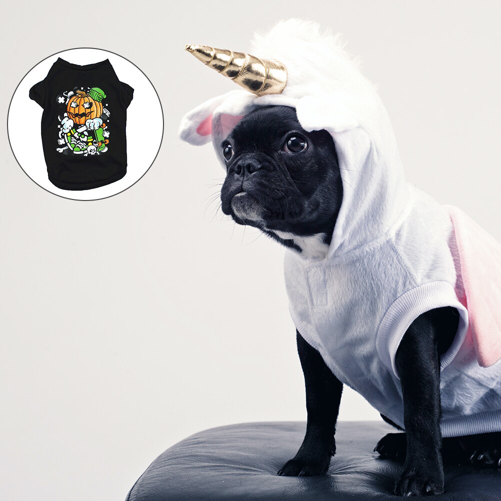 1pc roliga bekväma t-shrit hundkläder i mjuk bomull (l, mörkblå)