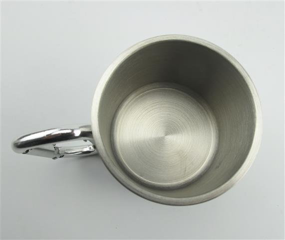 Staal cup karabijnhaak handvat 220 ml/camping cup/mok/Aluminium Aluminium karabijnhaak handvat