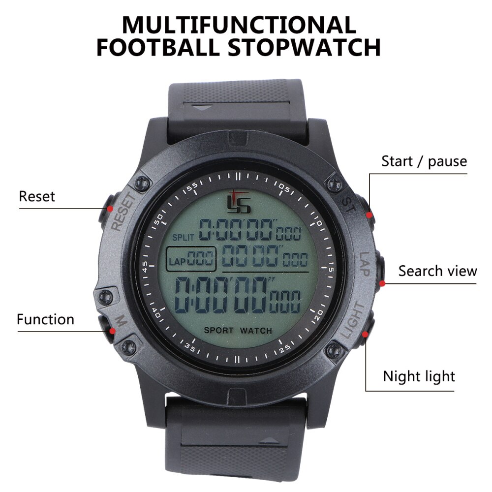 1 pc voetbal scheidsrechter horloge abs chronograaf aftelhorloge stopwatch voor sport