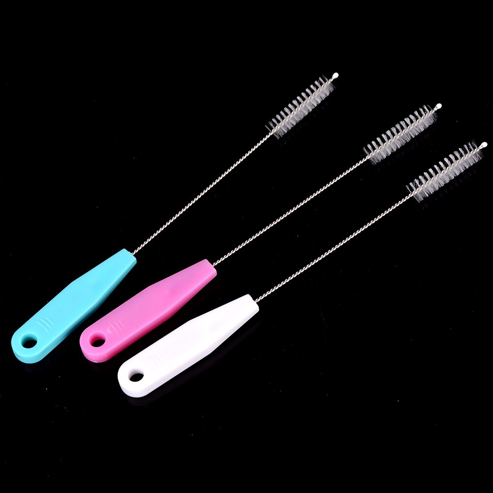 1pc palha escova de limpeza de aço inoxidável escova de lavagem mais limpo para o leite do bebê mamadeira beber tubo de palha escovas