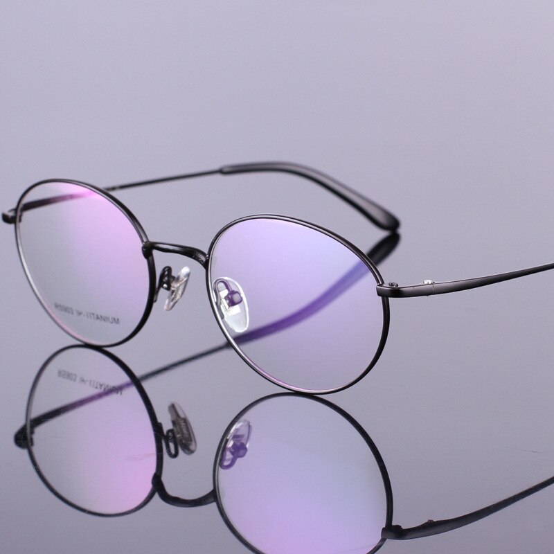 Monture De lunettes en titane pur, ovale, ronde, pour lunettes optiques, myopie, Prescription,