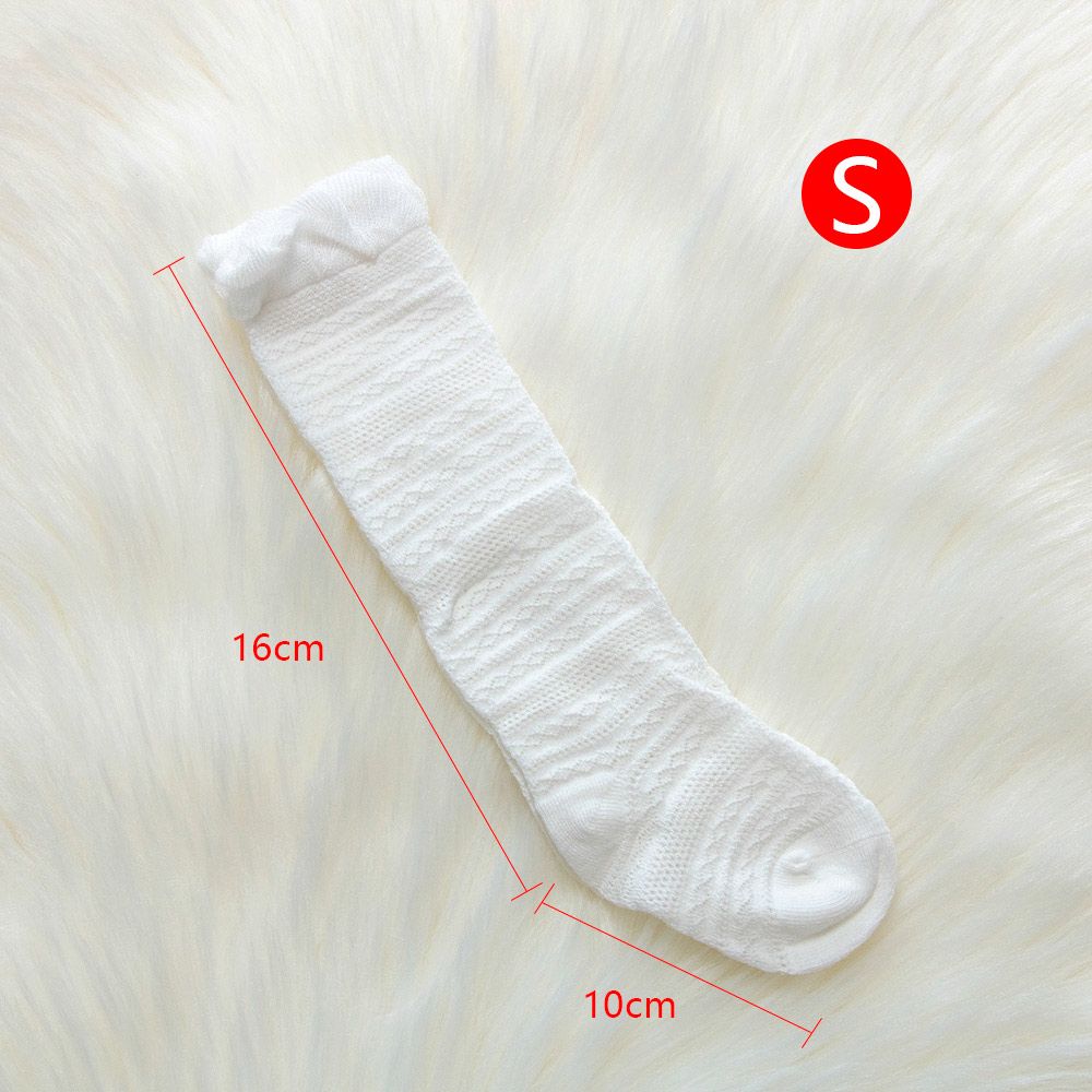 Medias de verano para bebé, malla delgada, red transpirable de algodón para recién nacido, medias por encima de la rodilla ajustadas de algodón: S