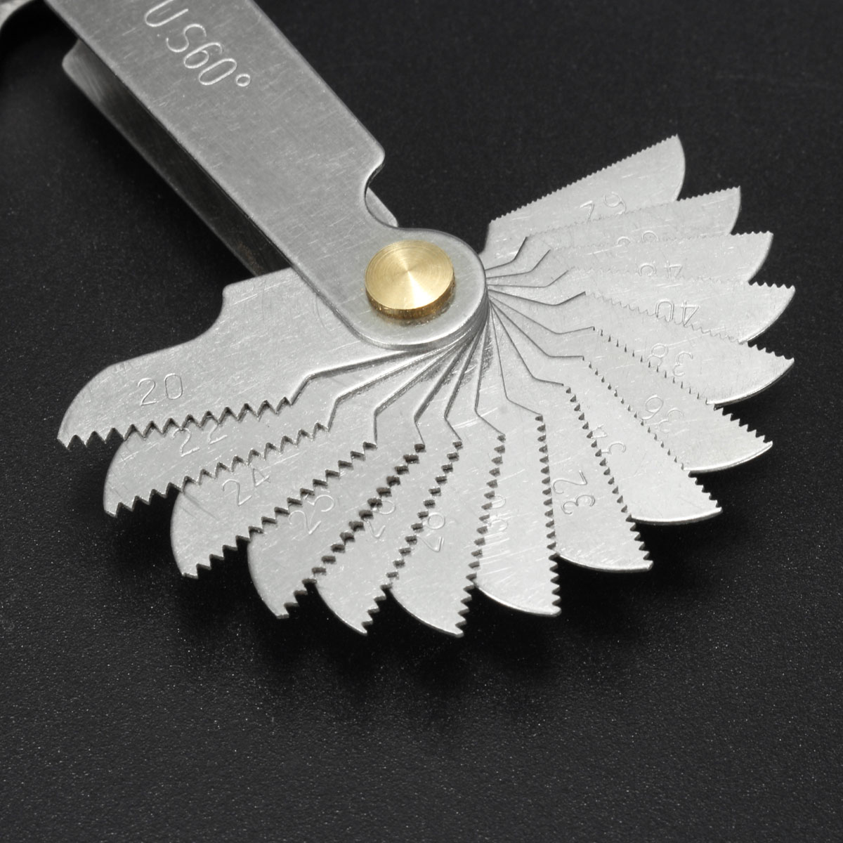 JIGUOOR 30 Blades Metric 60 Graden Draad Gauge Schroef Pitch UNC 4-62 Draad Schroef Pitch Gauge Voor Meten Tool