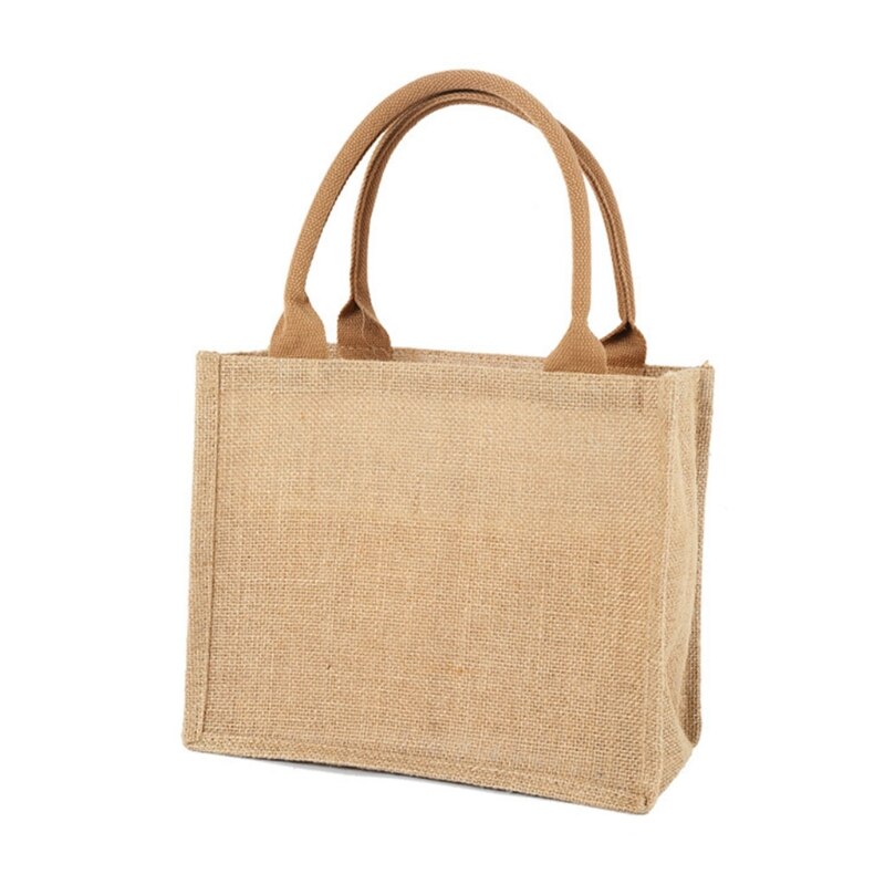 Jute Jute Tote Grote Herbruikbare Boodschappentassen Met Handvatten Vrouwen Boodschappentas 7XEC