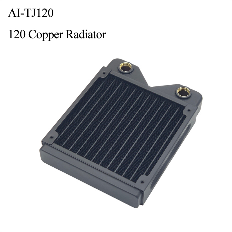 Aicooler kobber 120/240/360mm radiator kjøleribbe veksler 2.7cm svart væskekjøler tykkelse vannkjølevifter 12cm ai-tj: Lyse blå