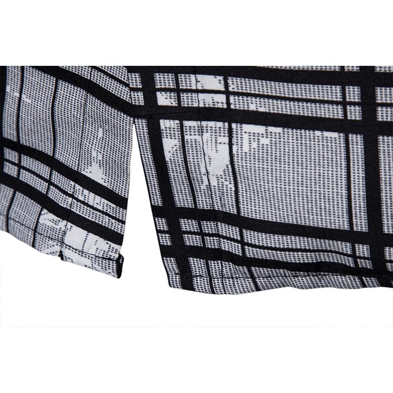 Geruite lange herenoverhemden plus size herenoverhemden met roosterpatroon, lange mouwen, geruite blouse voor heren