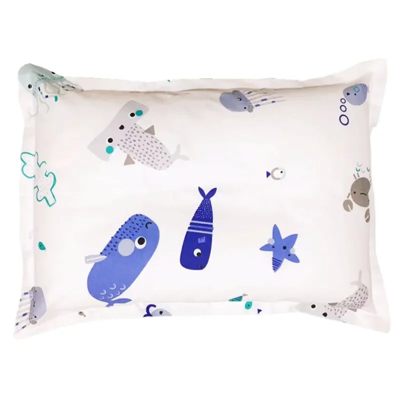 35*50CM 100% Cotton Baby Pillowcase kids pillow case Animal infant Newborns pillow cover Cartoon Children Pillowcase boys girls: Silver