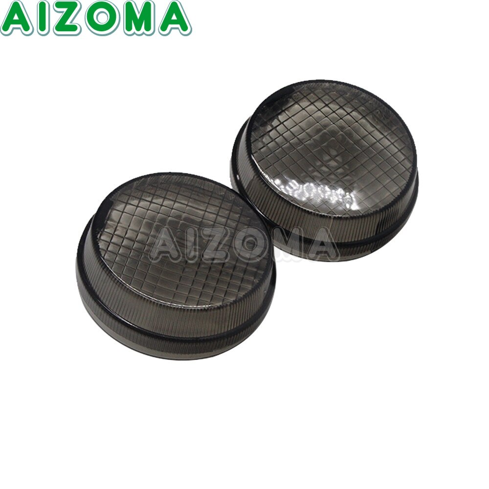 Lentes de luz delantera y trasera para coche, intermitentes de color ámbar con humo claro, lente redonda de 1300 pulgadas para Honda VTX Aero 1600, Kawasaki Vulcan 2,75, VN1600: 2pcs smoke