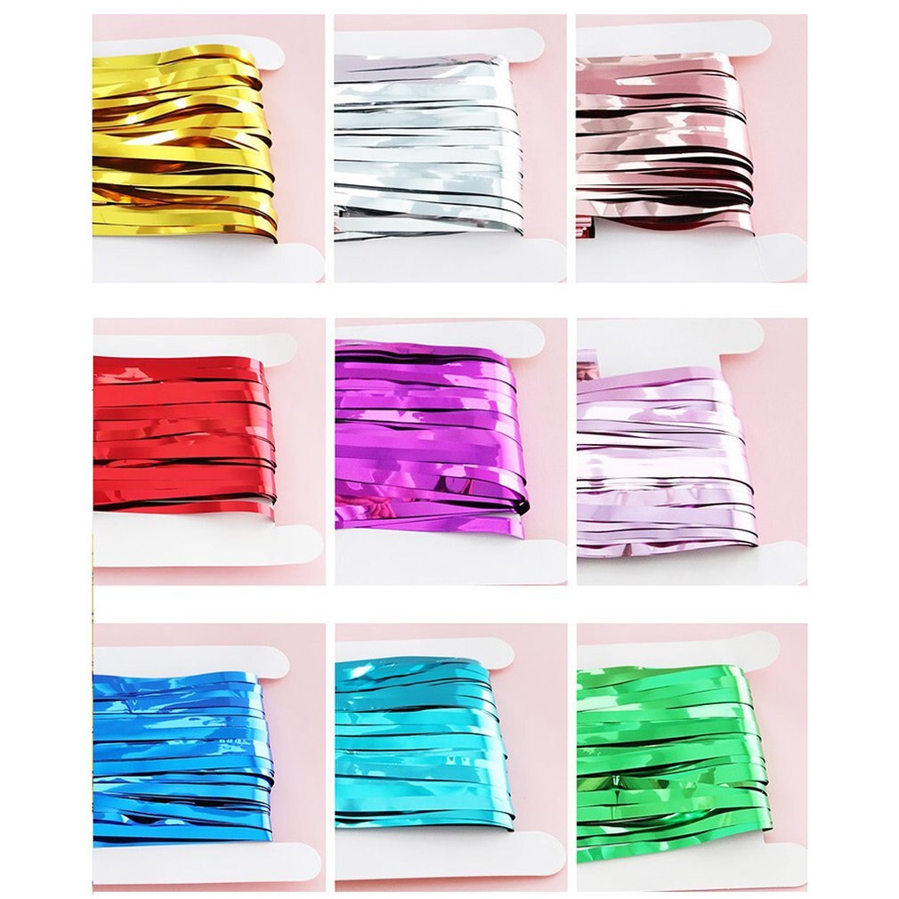 Party Backdrop Curtain Metallic Foil Fringe Shimmer Backdrop Birthday Wedding Party Wall Decoration Photo