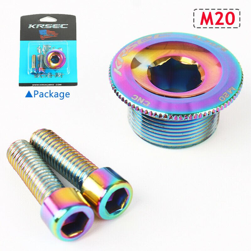KRSEC-Tapa de manivela de aluminio M18/M20, juego de bielas para bicicleta, compatible con Shimano/SRAM/FSA biela, manivela BMX, Accesorios para bicicleta de carretera: M20