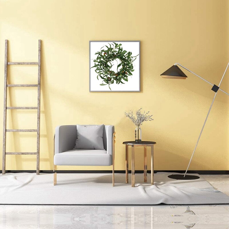 Olive Leaf Wreath Rustic Farmhouse, Faux Foliage Wreath, for Front Door, Welcome, Christmas, Outdoor, Indoor