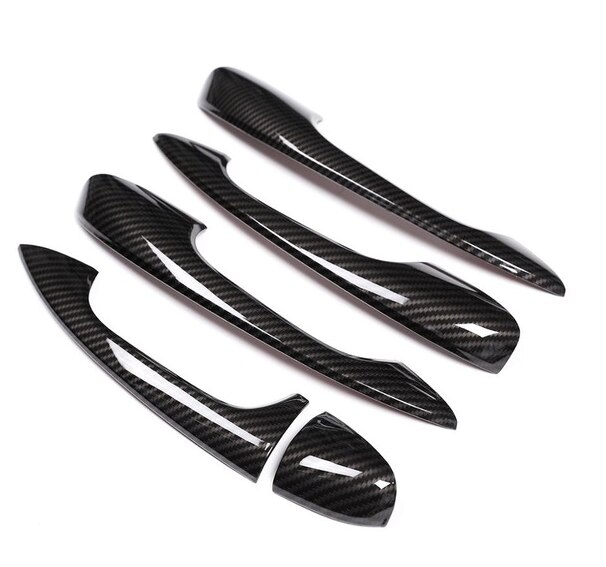 Manija de puerta Exterior cromada para coche, pegatina embellecedora para Mercedes Benz Clase C W205 GLC X253 E Class W213, 4 Uds.: black