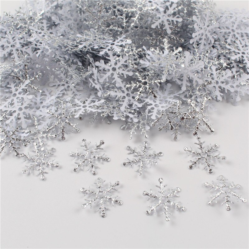 300 Pcs/lot 2cm noël flocon de neige mariage jeter confettis bricolage accessoire maison Table décoration fête fournitures ornement 62538: D