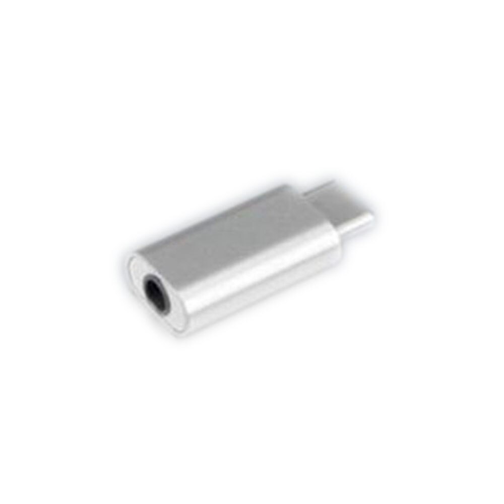 mini hodetelefonadapter hodesettkabel usb type-c  til 3.5mm jack spiltteromformer hann til famale hodetelefonkontakt til xiaomi: Sølv