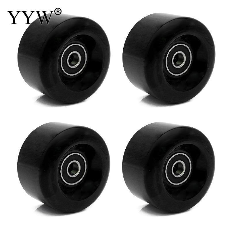 4Pcs Wielen Pu 82a 58X32 Mm Quad Rolschaatsen 2 Rij Lijn Weg Sliding Schaatsen Schoenen Sneakers met Kogellager Witte Accessoires: black  4 pcs