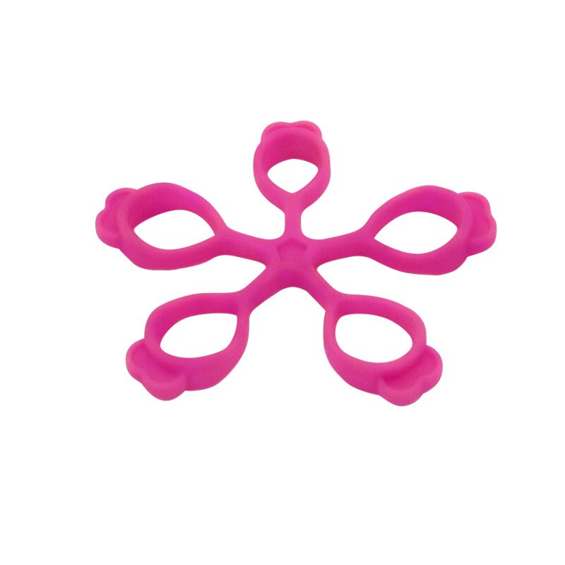 Entrenador de dedos en forma de flor, expansor de dedo de silicona, Anillo de Poder de gelatina de cinco dedos, alivio de tensión, buje, ejercicio físico: violet