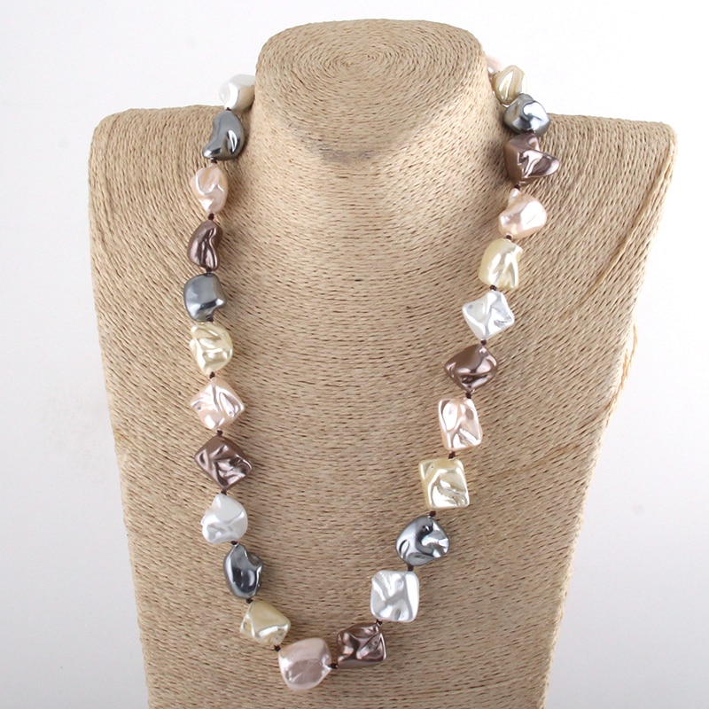 Boheme smykker uregelmæssige store perle shell halskæder til kvinder etniske magt halskæder