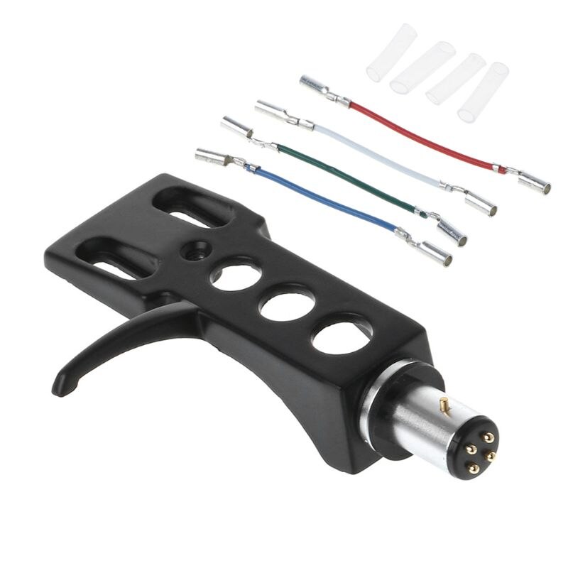 Turntable headshell mount universal lp phono cartridge replacement phonograph head holder stylus lead wire