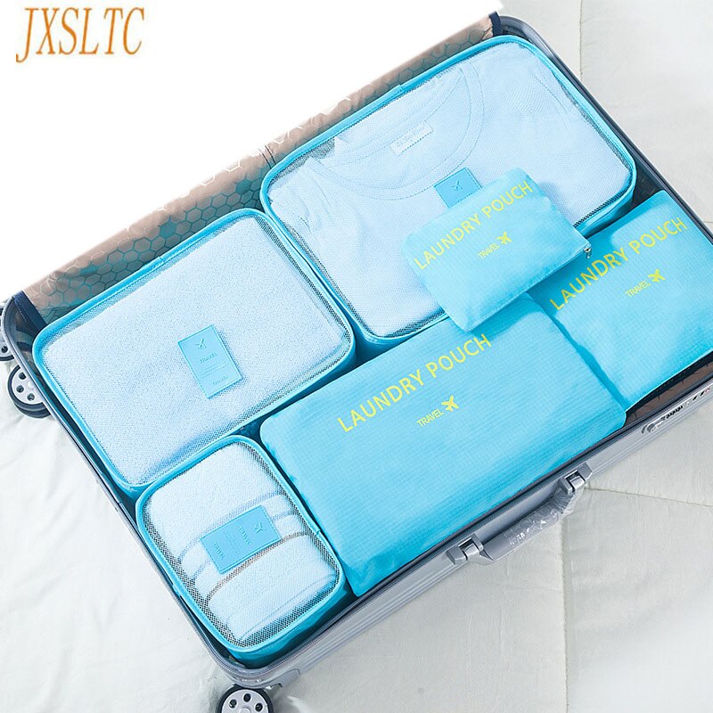 Nylon verpakkingskubussen reistas systeem duurzaam 6 stuks/set grote capaciteit unisex kleding sorteren organiseren reistassen