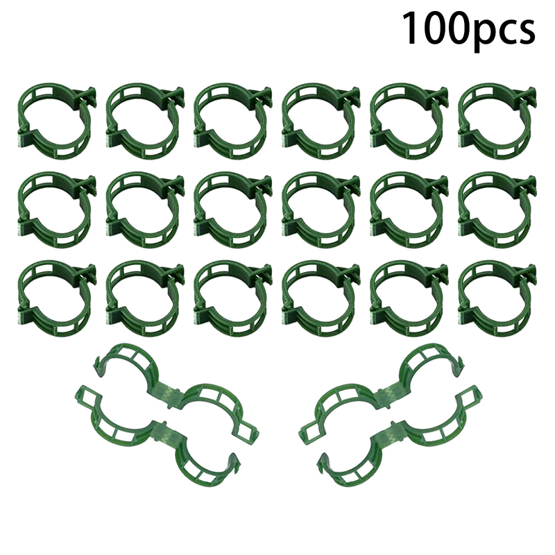 Novidades ~ 100 peças de braçadeiras para plantas, braçadeiras de plástico para plantas trepadeiras, braçadeiras de suporte para plantas reutilizáveis: Marrom