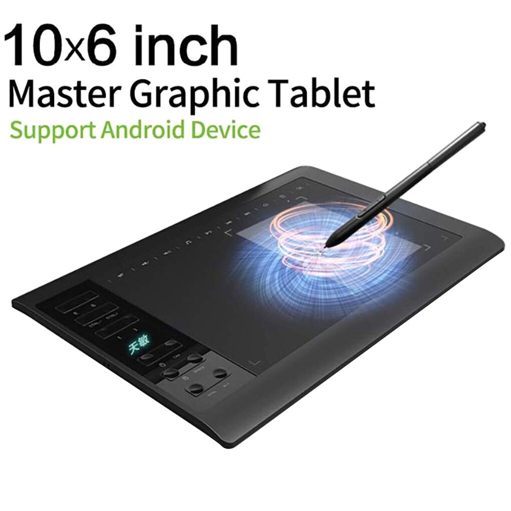 Master Grafische Tablet 8192 Niveaus Digitale 10X6 Inch Tekening Tablet Pen Tablet Vervanging Voor Android