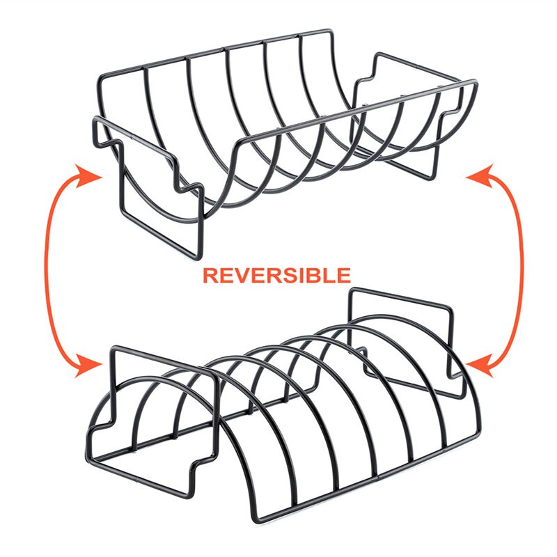 Non-stick Rib Plank Bbq Stand Barbecue Gebraden Rack Rvs Grillen Bbq Kip Rundvlees Ribben Rack Grillen baske