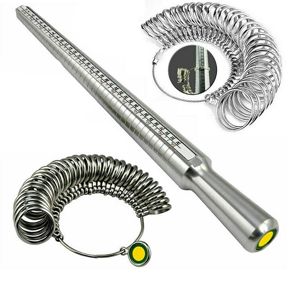 Rozmiar pierścienia trzpień Stick palec opaska pomiarowa Sizer pomiarowe narzędzie jubilerskie ze standardowymi zestawami kół opaska pomiarowa s