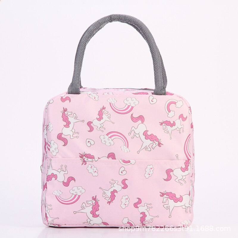 Japanness Aluminium Folie Verdickt und Einfache Hand Durchführung Mittagessen Tasche Oxford Tuch Große Kapazität Mittagessen Tasche Thermische Isolierung: Dream Rainbow Horse