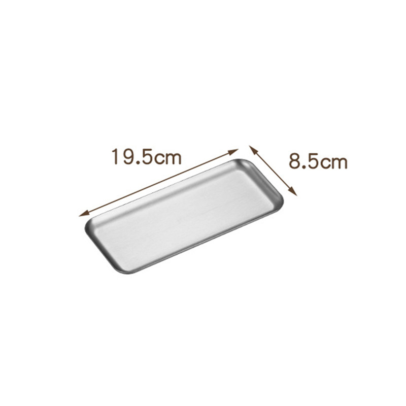 Bandeja de repostería poco profunda de acero inoxidable, platos de almacenamiento de alimentos para frutas, platos antiadherentes, sartén para pasteles, utensilios de cocina para Cocina: Gris claro