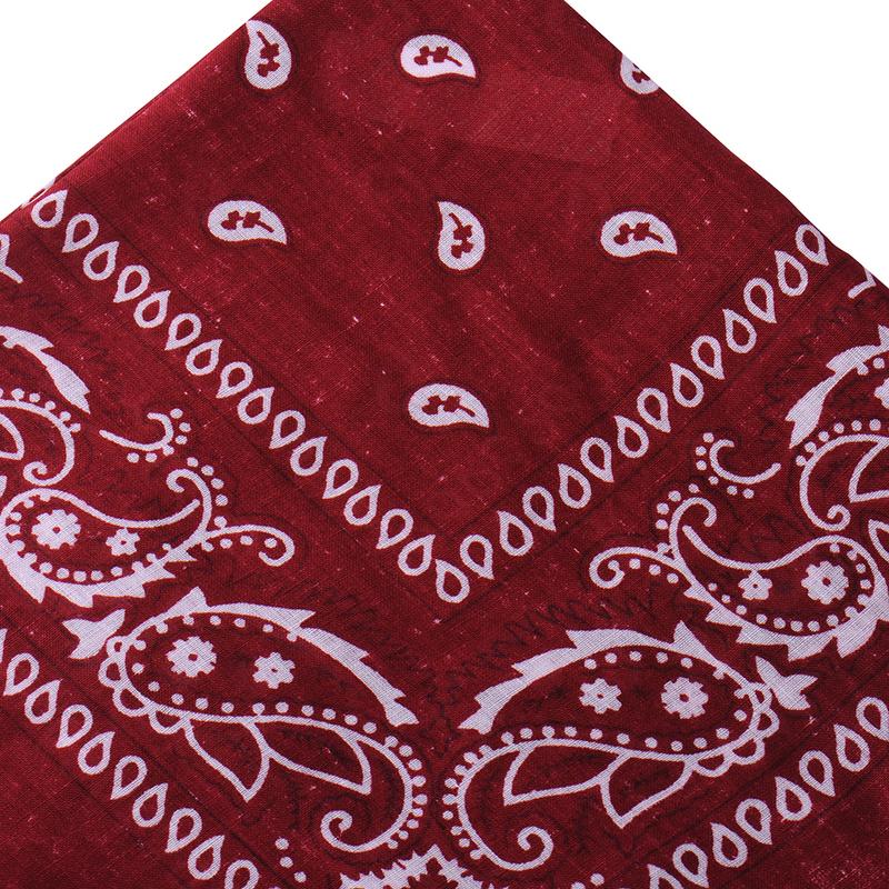 Hip Hop 100% Cotton Bandana Square Scarf 55cm*55cm Black Red Paisley Headband Printed For Women/Men/Boys/Girls: Wine Red