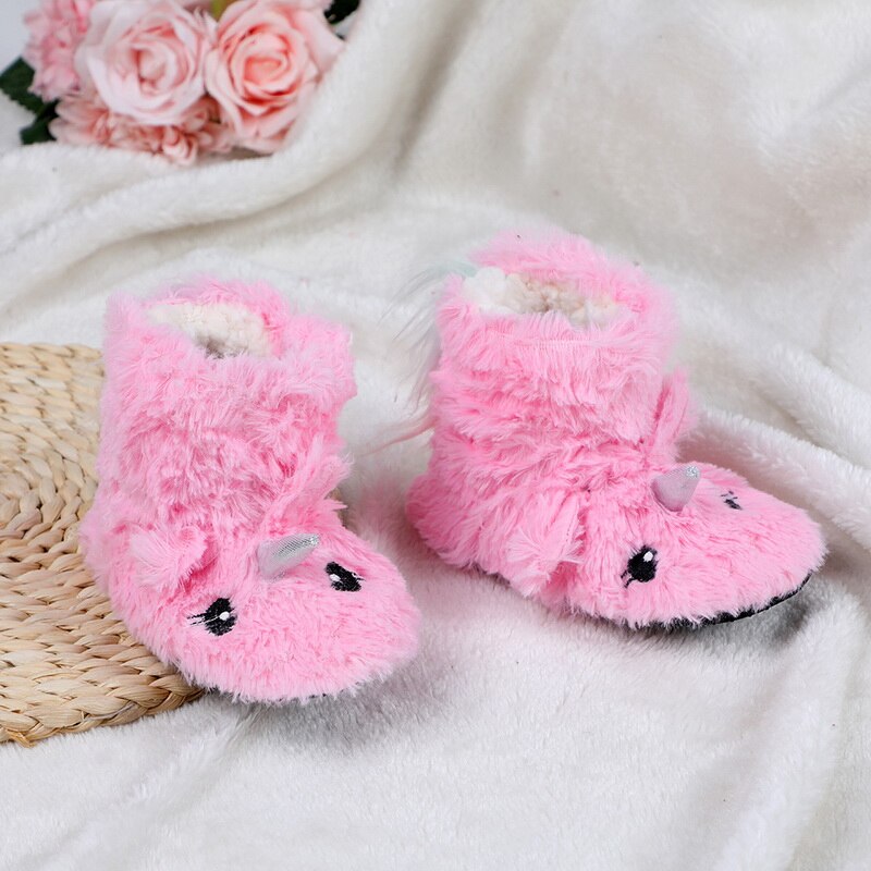 Winter Infant Toddler Snow Boots Baby Girls Boys Outdoor Boots Warm Thicken Plush Soft Bottom Kids Child Cotton Shoes: pink / 21cm