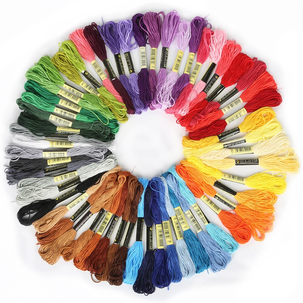 8pcs/lot Multicolors Cotton Cross Stitch Threads Sewing Skeins Embroidery Thread Floss Kit DIY Sewing Tools Accessories