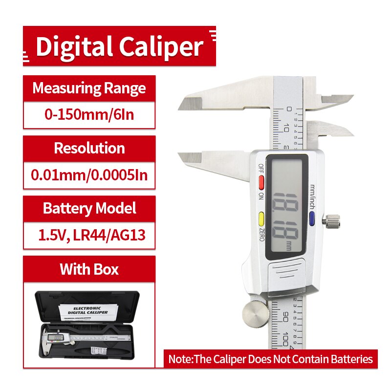 Digital Calipers Metal case 6-Inch 150mm Stainless Steel Electronic Digital Vernier Caliper Metal Micrometer Measuring