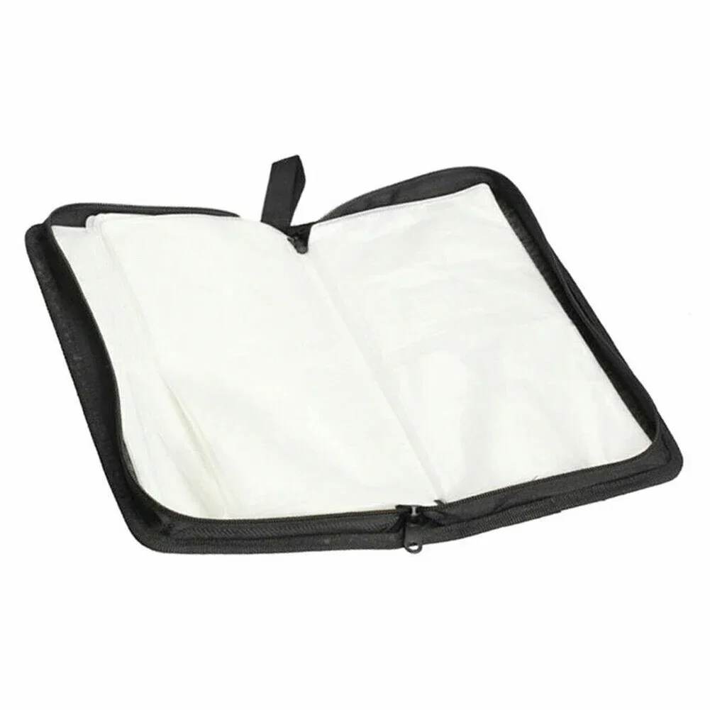 Estojo Portátil com Zíper para CDs e DVDs, Capacidade para 80 Unidades, Bolsa de Armazenamento Dupla Face, Capa Protetora para CDs e DVDs, Carteira, Álbum, Estojo de Transporte
