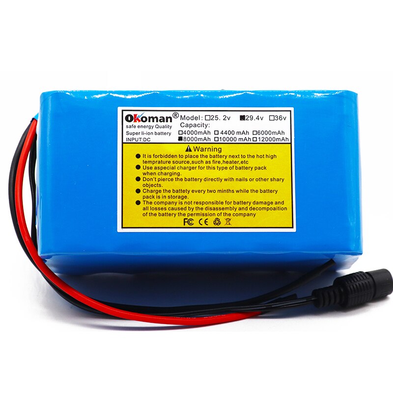 7s3p 24V 8Ah 18650 Batterij Li-Ion Accu 29.4V 8000Mah Elektrische Fiets Bromfiets/Li-Ion Batterij Met bms