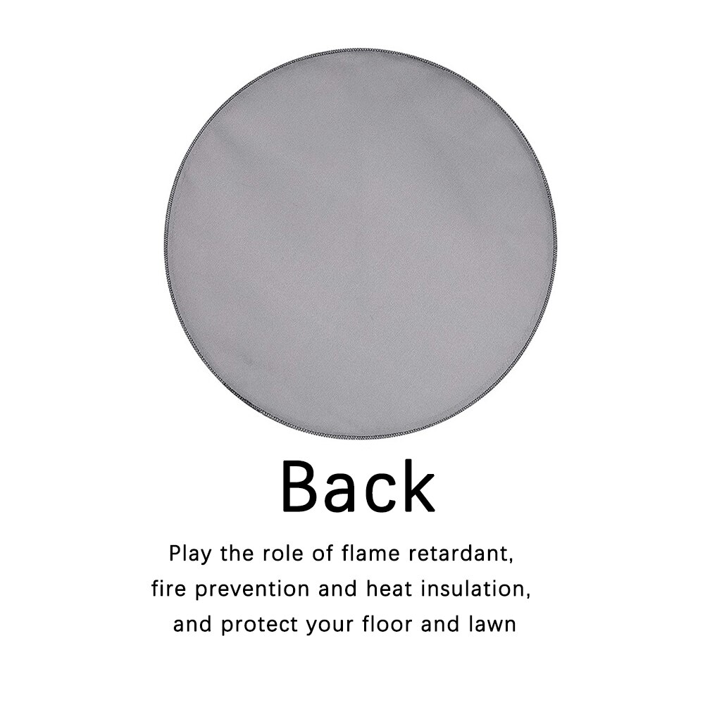 Fire Pit Mat Under Grill Fire Pit Pad BBQ Fireproof Deck Defender Round for Floor Patio Lawn Outdoor Camping 24inch Silver