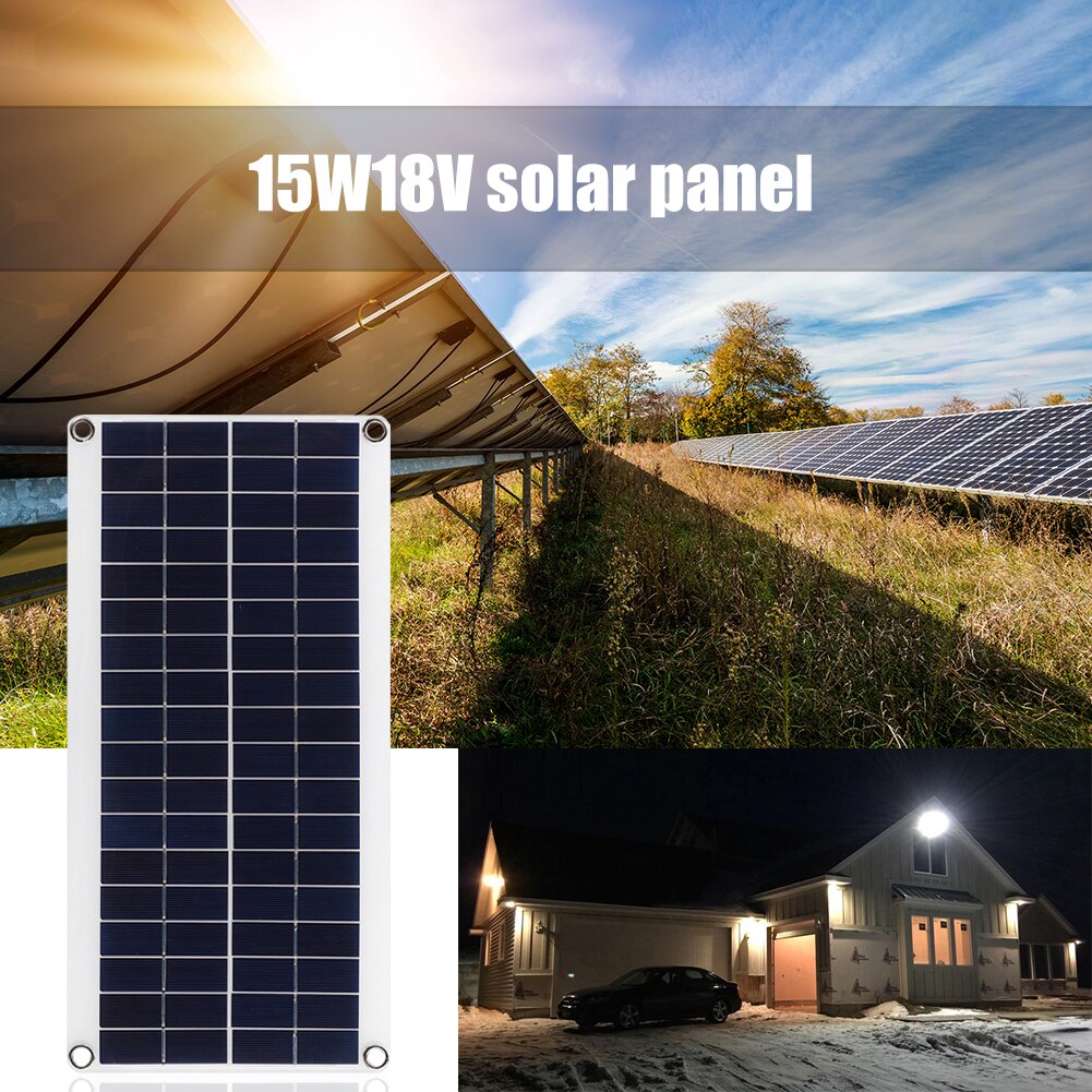 Solar photovoltaic lithium controller system for portable 15W 18V solar panel dual USB solar charger kit for cars and boats