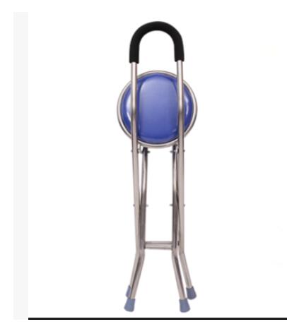 Saat-bâton de marche en métal | Ancien canne, chaise de béquille, tabouret de béquille pliable, portable, avec un tabouret: Jaune clair