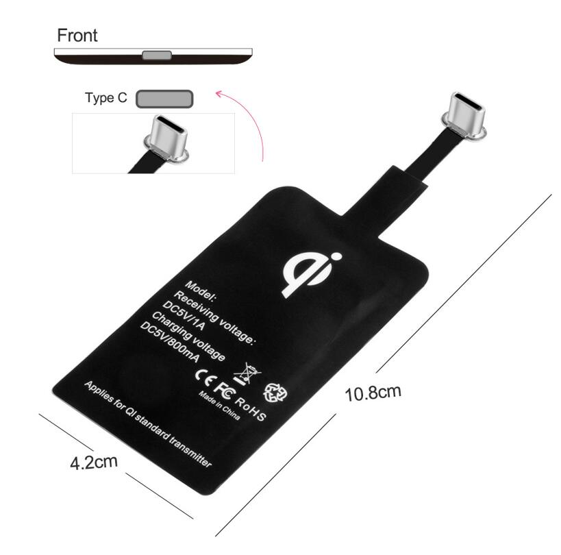 Qi carregador sem fio para iphone xs max xr telefone led usb carregador sem fio de carregamento rápido para samsung galaxy s9 s10 s20 plus adapte: For Type C No Charge