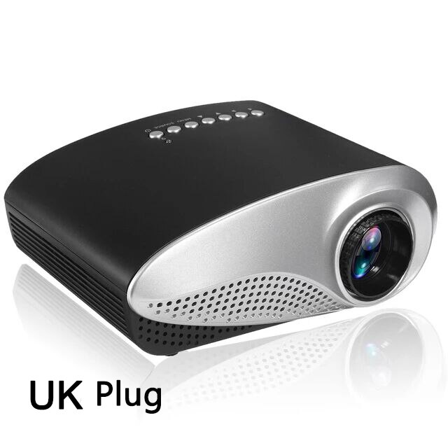 Clear Mini Draagbare 1080P 3D Hd Led Projector Multimedia Home Theater Usb Vga Hdmi Tv Home Theatre-systeem: Black-UK Plug