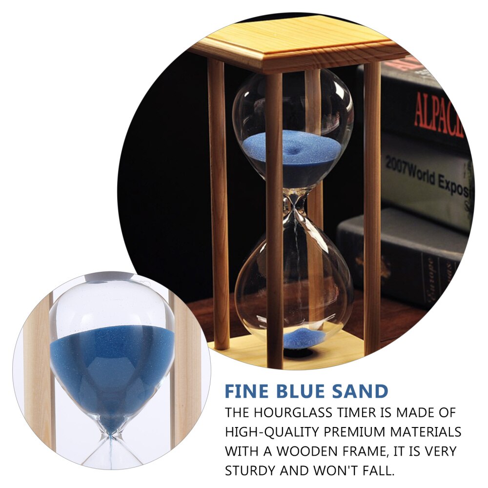 Wooden Frame Hourglass Glass Transparent Glass Sandglass Restaurant Accessories