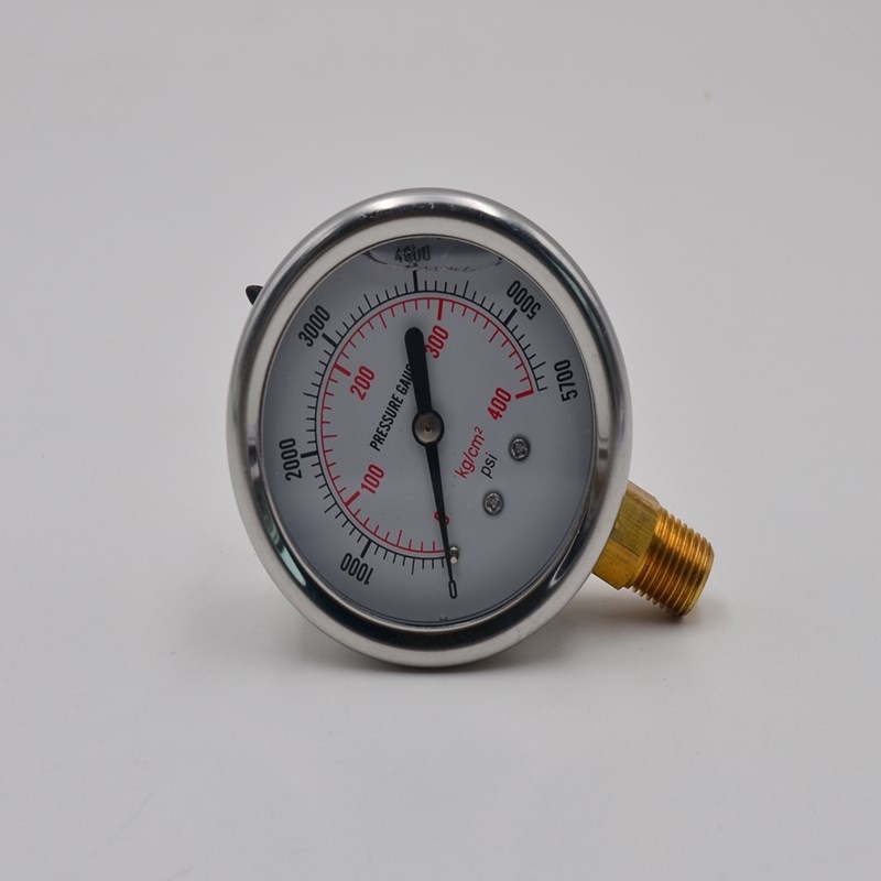0-5000 PSI Gauge Filled Hydraulic Pressure Liquid